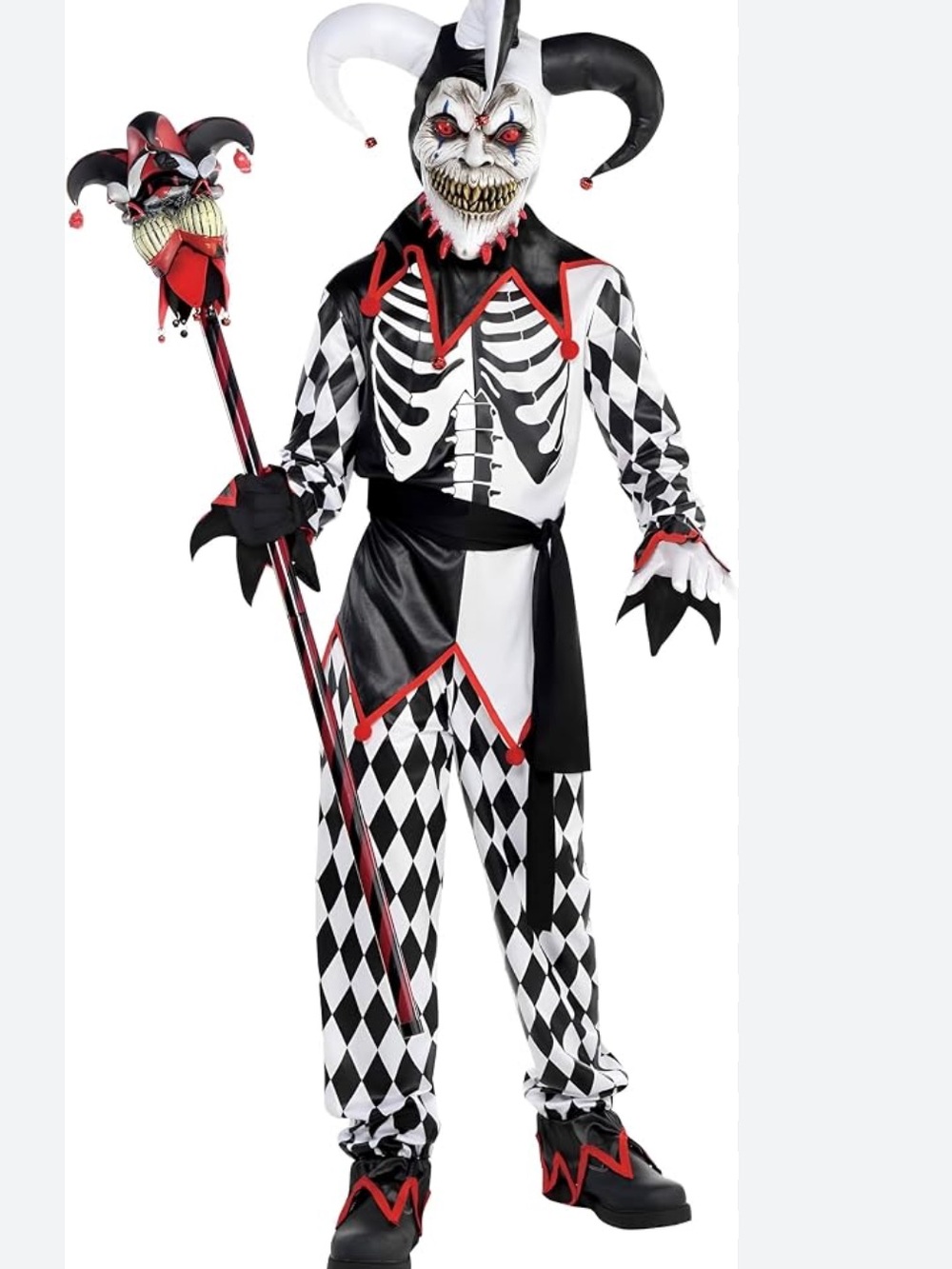 Sinister Jester Halloween Costume Kids XL 14-16